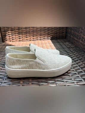 Michael Kors Cream Logo Slip-On Sneakers